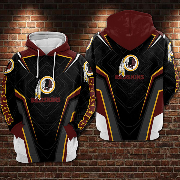 Men's Washington Commanders Black/Red 3D All Over Print Pullover Hoodie Men's Washington Commanders Black/Red 3D All Over Print Pullover Hoodie